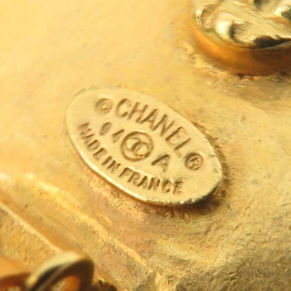 CHANEL Authentic White Pearl Logo Earrings